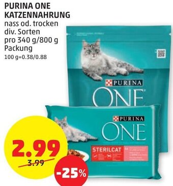 PENNY Purina One Katzennahrung 340 g/ 800 g Angebot