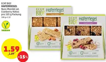 PENNY Echt Bio! Haferriegel 105 g Angebot