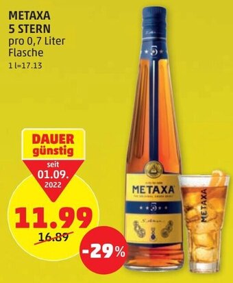PENNY Metaxa 5 Stern 0,7 Liter Angebot