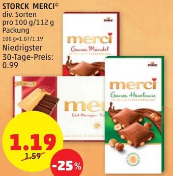 PENNY Storck Merci 100 g/ 112 g Angebot