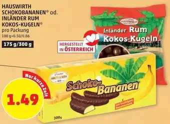 PENNY Hauswirth Schokobananen Od Inländer Rum Kokos- Kugeln 175g-/300 g Angebot