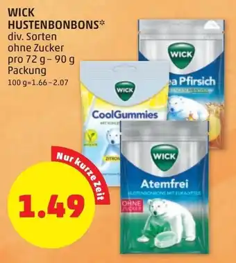 PENNY Wick Hustenbonbons 72 g-90 g Angebot