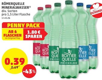 PENNY Römerquelle Mineralwasser 1,5 Liter Angebot