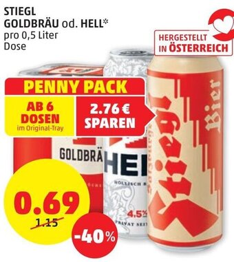 PENNY Stiegl Goldbräu Od. Hell 0,5 Liter Angebot
