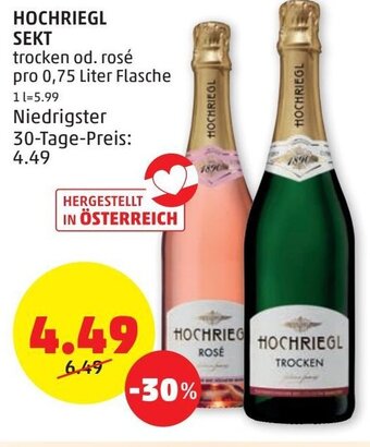 PENNY Hochriegl Sekt 0,75 Liter Angebot