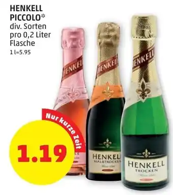 PENNY Henkell Sekt 0,2 Liter Angebot