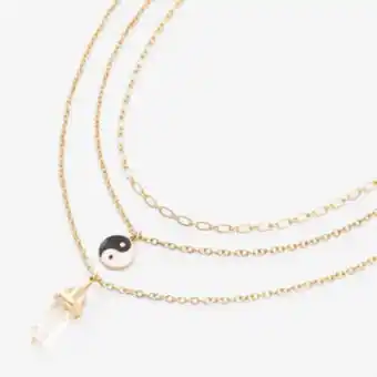 Claire's Gold yin yang multi strand chain necklace Angebot