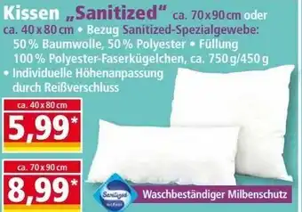 Norma Kissen Sanitized 70x90cm Angebot