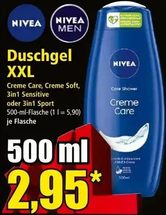 Norma Nivea Duschgel XXL 500ml Angebot