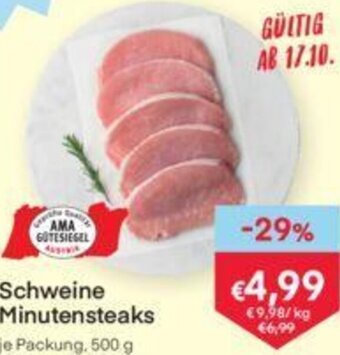 MPreis Schweine Minutensteaks 500 g Angebot
