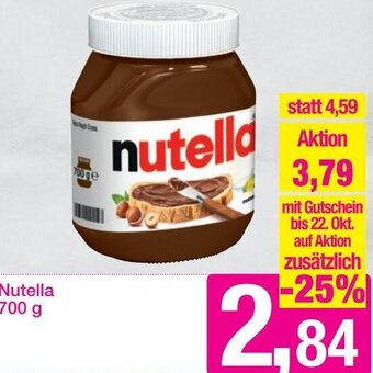 Sutterlüty Nutella 700 g Angebot