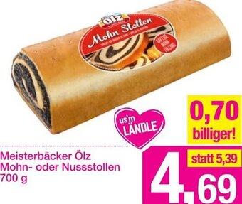 Sutterlüty Meisterbäcker Ölz Mohn-oder Nussstollen 700 g Angebot