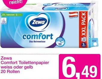Sutterlüty Zewa Comfort Toilettenpapier weiss oder Gelb 20 Rollen Angebot