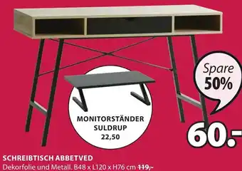 JYSK Schreibtisch Abbetved B48 x L120 x H76 cm Angebot