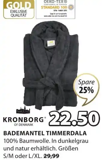 JYSK Kronborg Bademantel Timmerdala S/M oder L/XL Angebot
