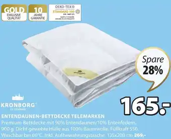 JYSK Kronborg Entendaunen-Bettdecke Telemarken 135x200 cm Angebot