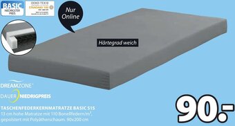 JYSK Taschenfederkernmatratze Basic S15 90x200 cm Angebot