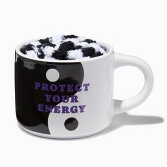 Claire's 'protect your energy' mug & slipper socks gift set - 2 pack Angebot