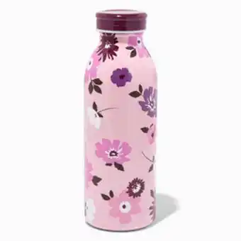 Claire's Pink and purple floral metal water bottle Angebot