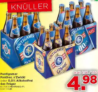 Unimarkt Puntigamer Panther, s'Zwickl oder 0.0% alkoholfrei 6er-Träger 0,5L Angebot