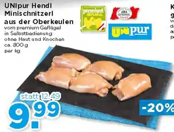 Unimarkt UNIpur Hendl Minischnitzerl aus der Oberkeulen 800 g Angebot