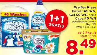 Unimarkt Weißer Riese Pulver 45 WG, Gel 50 WG oder Caps 40 WG Angebot