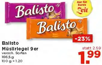 Unimarkt Balisto Müsilriegel 9 er 166,5 g Angebot