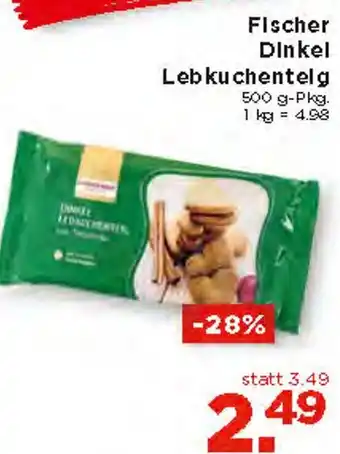 Unimarkt Fischer Dinkel Lebkuchentelg 500 g Angebot