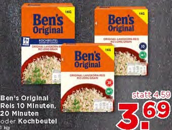 Unimarkt Ben's Original Reis 10 Minuten, 20 Minuten oder Kochbeutel 1kg Angebot