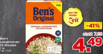 Unimarkt Ben's Langkornreis 10 Minuten 2 kg Angebot