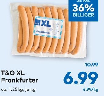 T&G T&G XL Frankfurter 1.25kg Angebot