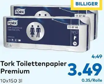 T&G Tork Toilettenpapier Premium 10x150 3l Angebot