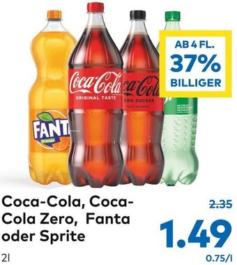 T&G Coca-Cola, Coca-Cola Zero, Fanta oder Sprite 2l Angebot