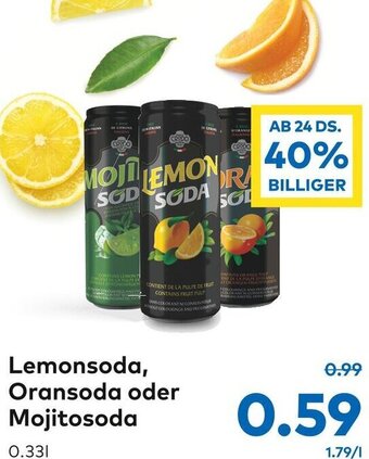 T&G Lemonsoda, Oransoda oder Mojitosoda 0.33l Angebot