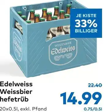 T&G Edelweiss Weissbier Hefetrüb 20x0.5l Angebot