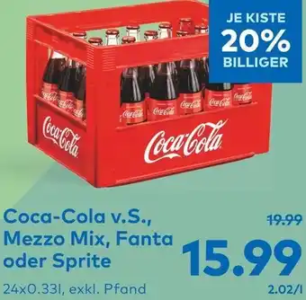T&G Coca-Cola v.S., Mezzo Mix, Fanta oder Sprite 24x0.33l Angebot