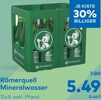 T&G Römerquelle Mineralwasser 12x1l Angebot