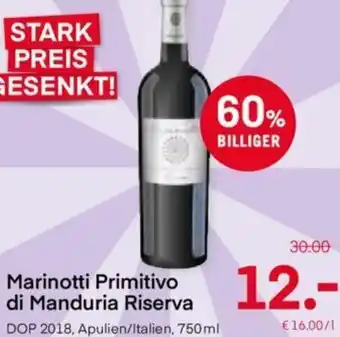 MPreis Marinotti Primitivo di Manduria Riserva 750 ml Angebot