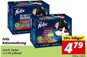 Nah&Frisch Felix Katzennahrung 12 x 85 g Angebot