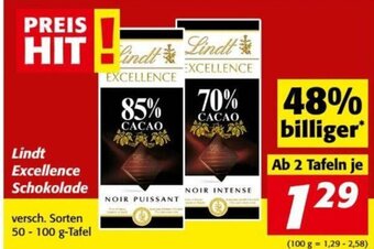 Nah&Frisch Lindt Excellence Schokolade 50-100 g Angebot