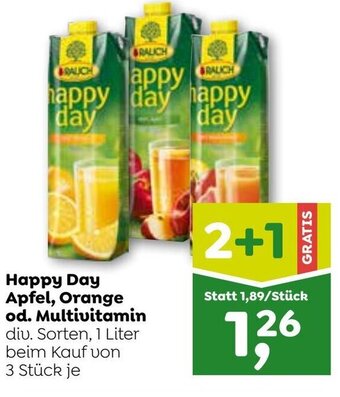 ADEG Happy Day Apfel, Orange od. Multivitamin 1 Liter Angebot