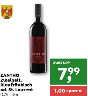 ADEG ZANTHO Zweigelt, Blaufränkisch od. St. Laurent 0,75 Liter Angebot