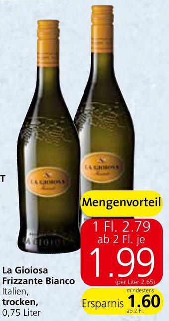 Spar La Gioiosa Frizzante Bianco 0,75 Liter Angebot