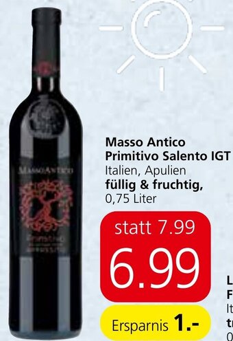 Spar Masso Antico Primitivo Salento IGT 0,75 Liter Angebot
