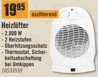 Hornbach Heizlüfter 2.000 W Angebot