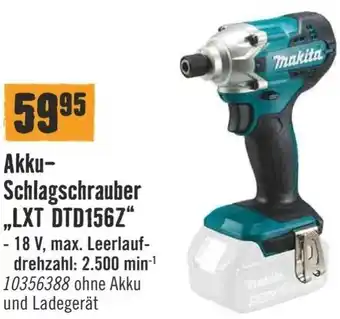 Hornbach Makita Akku-Schlagschrauber LXT DTD156Z" Angebot