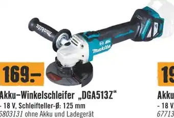 Hornbach Makita Akku-Winkelschleifer DGA513Z Angebot