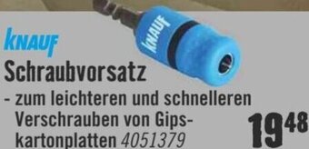 Hornbach Knauf Schraubvorsatz Angebot