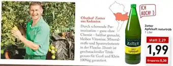 Spar Zotter Apfelsaft naturtrüb 1 Liter Angebot