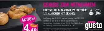 Sutterlüty 1/2 Hähnchen mit Semmel Angebot